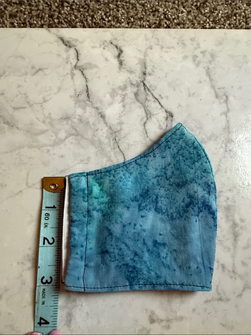 Kids Blue Tie-Dye Cotton Face Mask